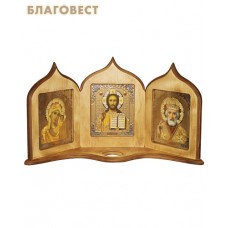 Иконостас угловой из дерева, цвет береза