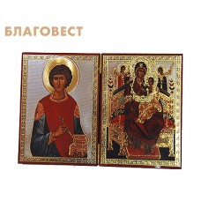 Складень Пресвятая Богородица "Всецарица" - св. вмч. и целитель Пантелеймон