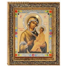 Икона Пресвятой Богородицы "Тихвинская", в багете со стразами