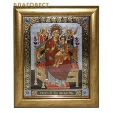 Икона Божией Матери "Всецарица" в багете, цвет страз в ассортименте