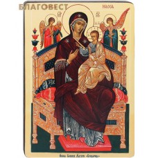 Икона Божией Матери "Всецарица". Полиграфия, дерево, лак