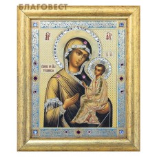 Икона Божией Матери "Тихвинская" в багете, цвет страз в ассортименте