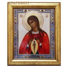 Икона Божией Матери "Помощница в родах" в багете со стразами, в ассортименте