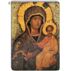 Икона Божией Матери "Одигитрия". Полиграфия. Дерево. Лак