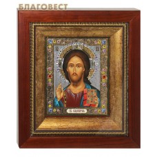 Икона "Господь Вседежитель" в багете со стразами