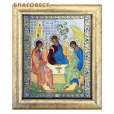 Икона "Святая Троица" в багете со стразами, в ассортименте