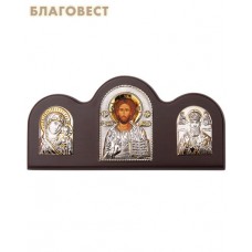Икона Триптих. На подставке, дерево, серебрение