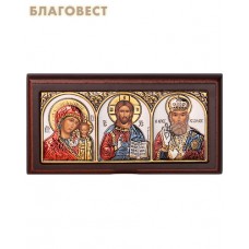 Икона Триптих. На подставке, дерево, серебрение