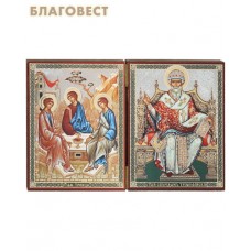 Складень Святая Троица - Спиридон Тримифунтский свт., двойной большой