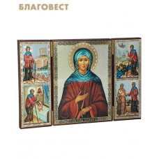 Складень тройной "Святая блаженная Ксения Петербургская". Размер 178*10*116мм