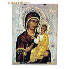 Икона Божией Матери "Иверская" (Монреальская). Полиграфия, дерево, лак