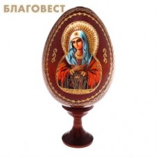 Сувенир Яйцо Пресвятая Богородица "Умиление", на подставке