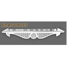 Полка для икон одноярусная прямая, с басмой удлиненная, цвет белый