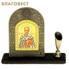 Подставка для ручки с иконой "Свт. Николай Чудотворец"