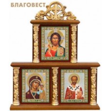 Иконостас тройной с иконами