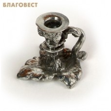 Подсвечник "Виноградный лист" с ручкой. Оловянное покрытие