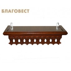 Полка одноярусная прямая для икон, ажурная малая