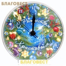 Часы на магните "Елочные игрушки"