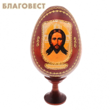 Сувенир Яйцо на подставке икона "Спас Нерукотворный"