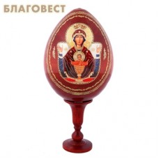Сувенир Яйцо на подставке икона Пресвятой Богородицы "Неупиваемая чаша"