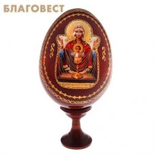 Сувенир Яйцо на подставке икона Пресвятая Богородица "Неупиваемая чаша"